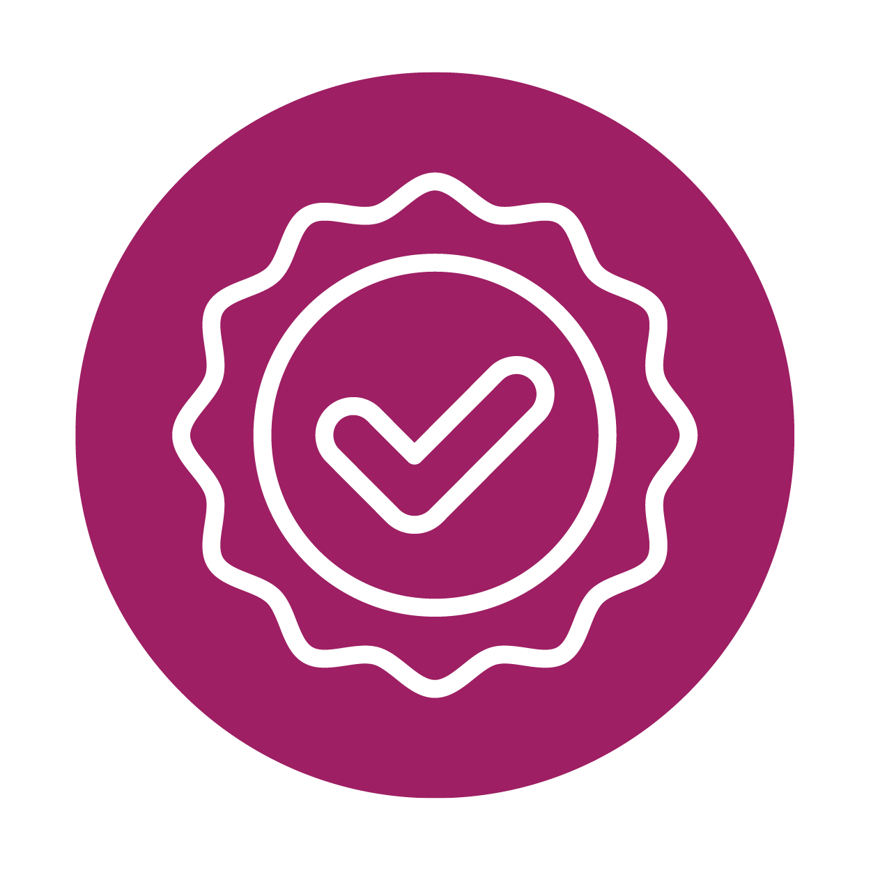 check mark on a red circle