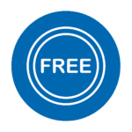 Free in a blue circle