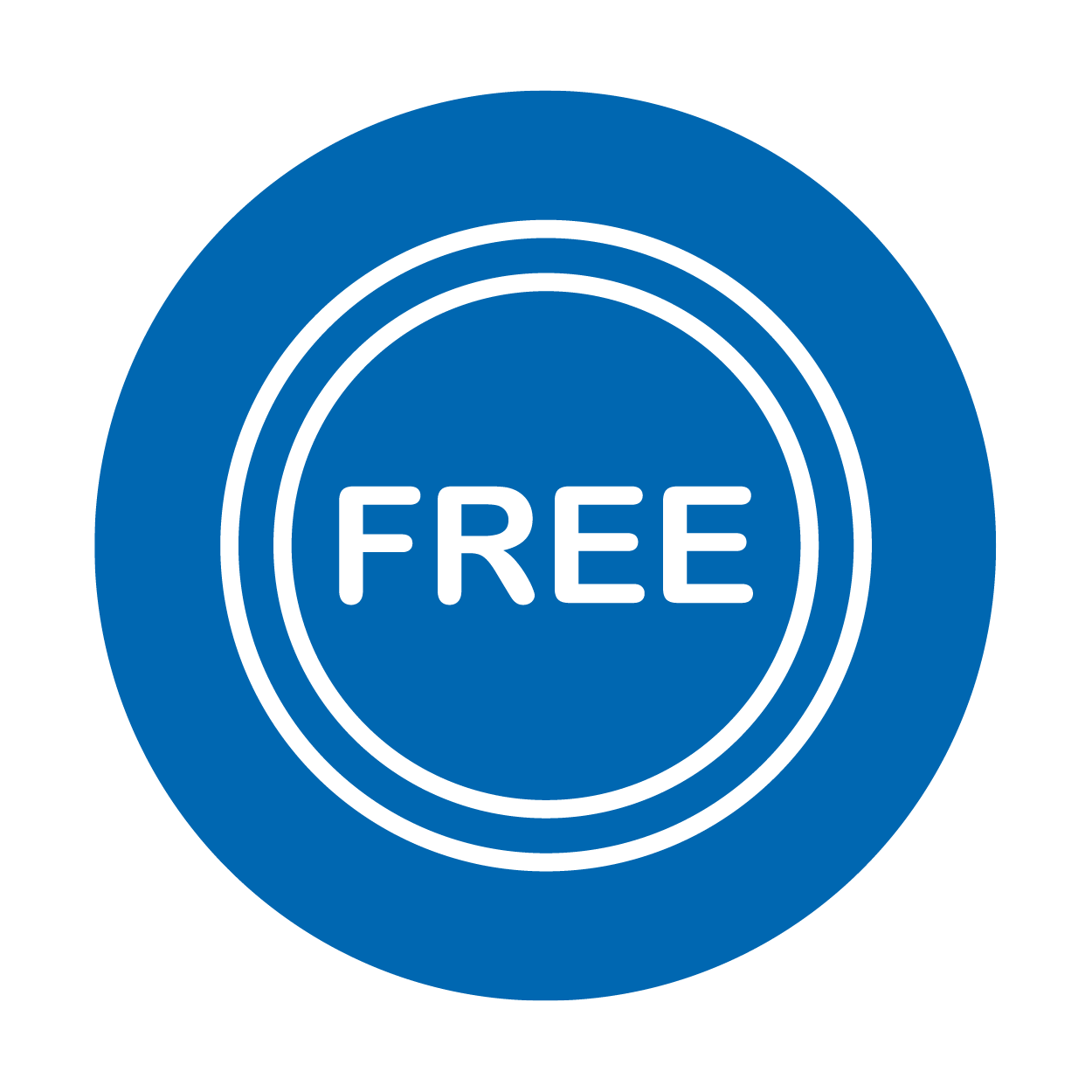 Free in a blue circle