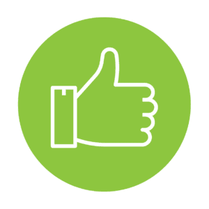 thumbs up on a green circle